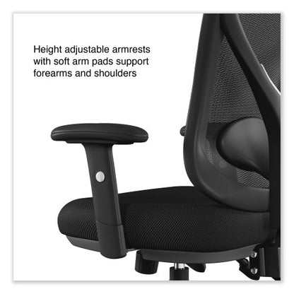 Alera Aeson Series Multifunction Task Chair, Supports Up to 275 lb, 15" to 18.82" Seat Height, Black Seat/Back, Black Base (ALEAS42M14)