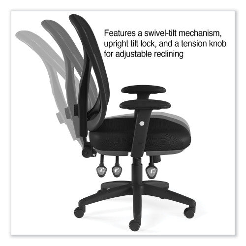 Alera Aeson Series Multifunction Task Chair, Supports Up to 275 lb, 15" to 18.82" Seat Height, Black Seat/Back, Black Base (ALEAS42M14)