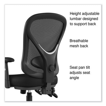 Alera Aeson Series Multifunction Task Chair, Supports Up to 275 lb, 15" to 18.82" Seat Height, Black Seat/Back, Black Base (ALEAS42M14)
