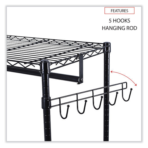 Alera Wire Shelving Garment Rack, 30 Garments, 36w x 18d x 75h, Black (ALEGR363618BL)