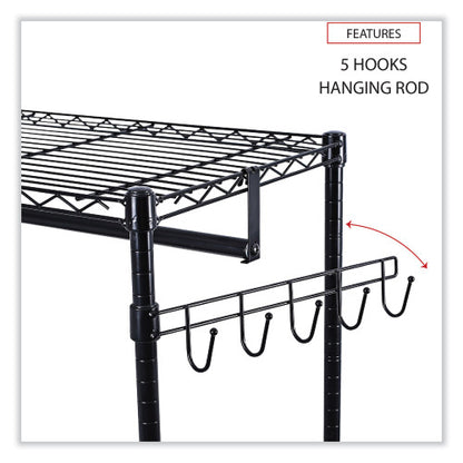 Alera Wire Shelving Garment Rack, 30 Garments, 36w x 18d x 75h, Black (ALEGR363618BL)