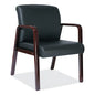 Alera Reception Lounge WL Series Guest Chair, 24.21" x 24.8" x 32.67", Black Seat, Black Back, Mahogany Base (ALERL4319M)
