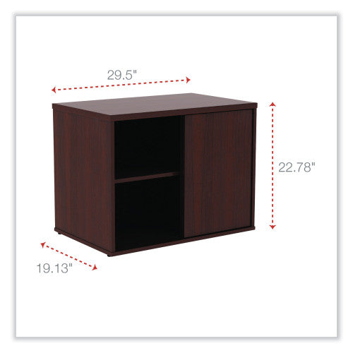 Alera Open Office Low Storage Cab Cred, 29.5w x 19.13d x 22.78h, Mahogany (ALELS593020MY)