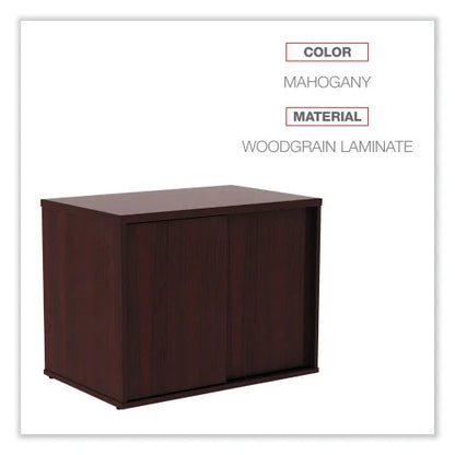 Alera Open Office Low Storage Cab Cred, 29.5w x 19.13d x 22.78h, Mahogany (ALELS593020MY)