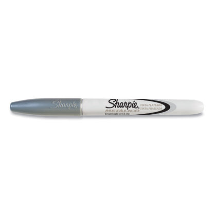 Sharpie Metallic Fine Point Permanent Markers, Fine Bullet Tip, Metallic Silver, Dozen (39100)