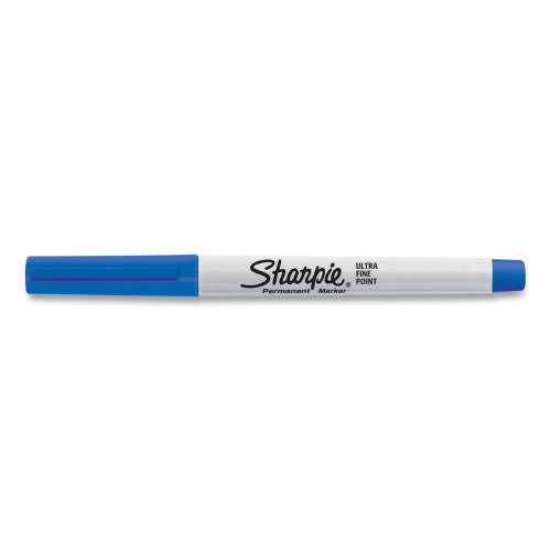 Sharpie Ultra Fine Tip Permanent Marker, Ultra-Fine Needle Tip, Blue, Dozen (37003)