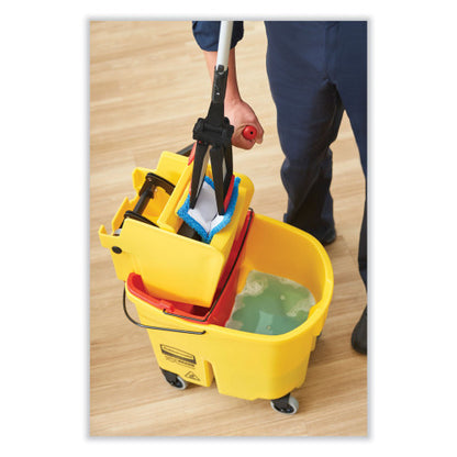 Rubbermaid Commercial WaveBrake 2.0 Bucket/Wringer Combos, Side-Press, 35 qt, Plastic, Black (FG1863896)