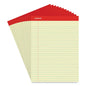 Universal Perforated Ruled Writing Pads, Wide/Legal Rule, Red Headband, 50 Canary-Yellow 8.5 x 11.75 Sheets, Dozen (UNV10630)