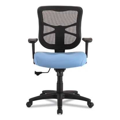 Alera Elusion Series Mesh Mid-Back Swivel/Tilt Chair, Supports Up to 275 lb, 17.9" to 21.8" Seat Height, Light Blue Seat (ALEEL42BME70B)