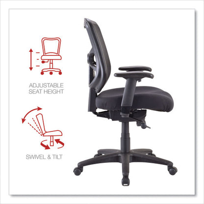 Alera Elusion Series Mesh Mid-Back Swivel/Tilt Chair, Supports Up to 275 lb, 17.9" to 21.8" Seat Height, Black (ALEEL42BME10B)