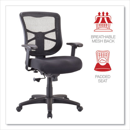 Alera Elusion Series Mesh Mid-Back Swivel/Tilt Chair, Supports Up to 275 lb, 17.9" to 21.8" Seat Height, Black (ALEEL42BME10B)