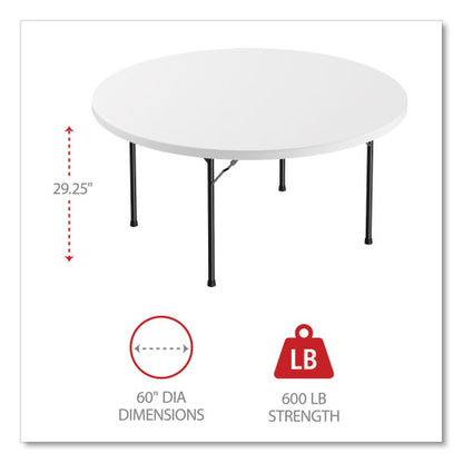 Alera Round Plastic Folding Table, 60" Diameter x 29.25h, White (ALEPT60RW)