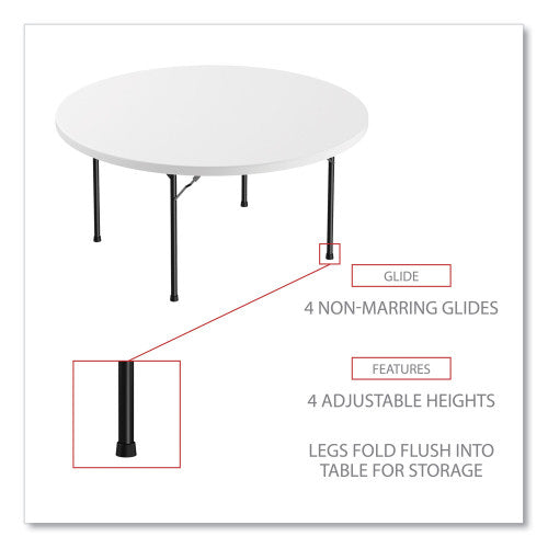 Alera Round Plastic Folding Table, 60" Diameter x 29.25h, White (ALEPT60RW)