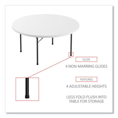 Alera Round Plastic Folding Table, 60" Diameter x 29.25h, White (ALEPT60RW)