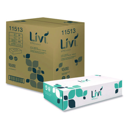 Livi® Facial Tissues, Cube Box, 2-Ply, White, 90 Tissue/Box, 36 Boxes (11516)