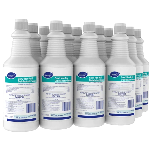 Diversey Crew Neutral Non-Acid Bowl and Bathroom Disinfectant, 32 oz Squeeze Bottle, 12/Carton (100925283)