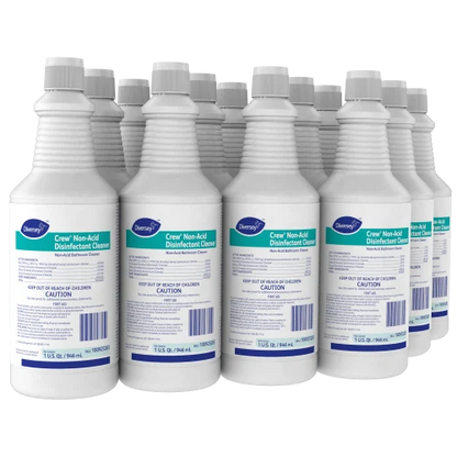 Diversey Crew Neutral Non-Acid Bowl and Bathroom Disinfectant, 32 oz Squeeze Bottle, 12/Carton (100925283)